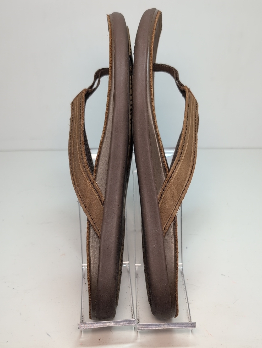 Olukai Aukai beach flip flop brown leather sandal women's size 7 EU 37 - Picture 11 of 14